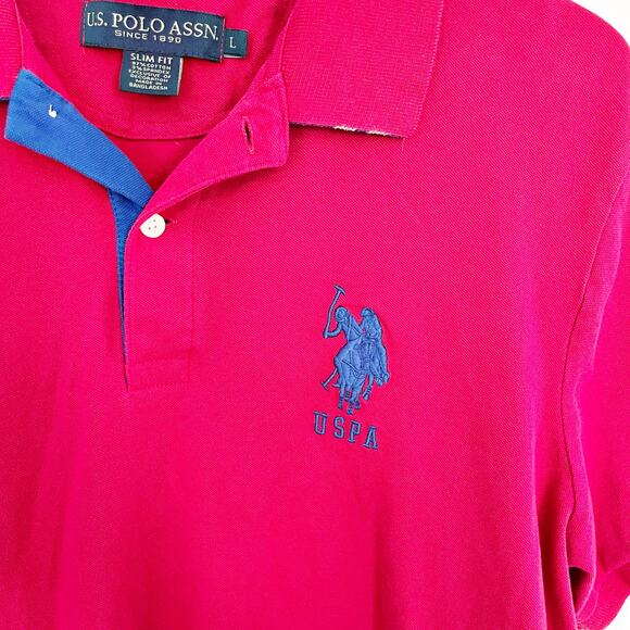 US Polo Assn Slim Fit Stretch Pique Polo Shirt - Picture 2 of 8